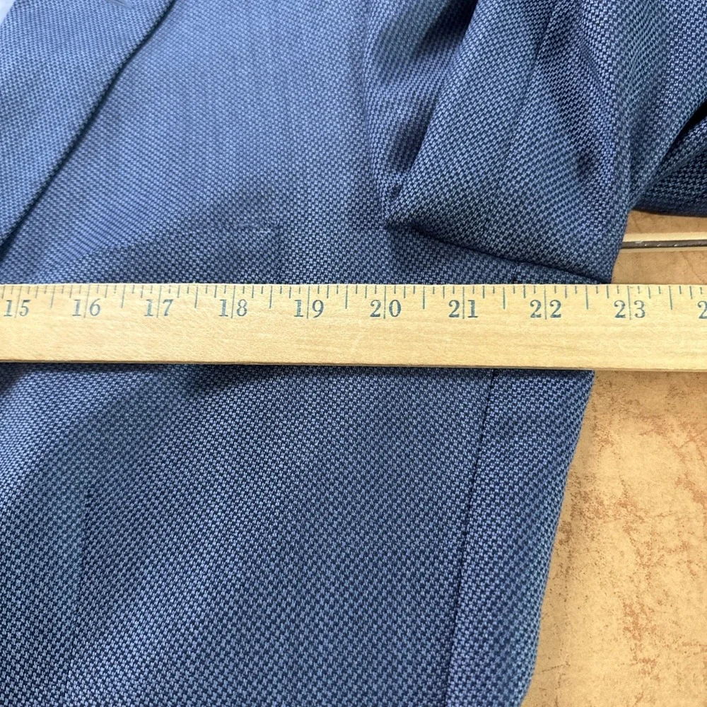 Bespoke Tom James Blue Weave Silk Wool Sport Coat Sz 42R Custom Jacket Blazer